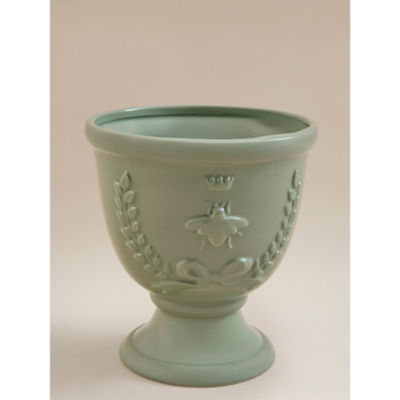 Green Ceramic Bee Urn Planter thumbnail 4