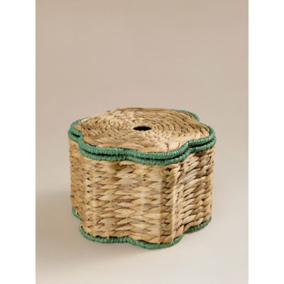 Natural Flower-Shape Woven Rattan Storage Box