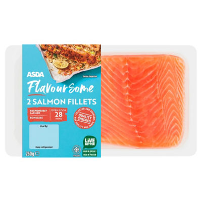 2 Flavoursome Salmon Fillets 260g
