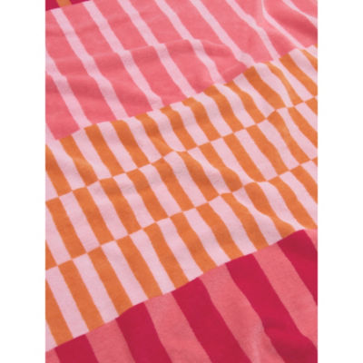 Pink & White Broken Stripe Cotton Beach Towel thumbnail 3