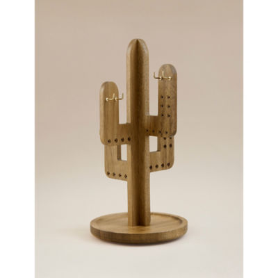 Brown Bamboo Cactus Jewellery Stand