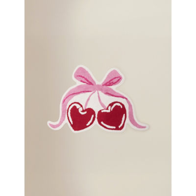 Pink & Red Bow & Heart Cherries Cotton Bath Mat