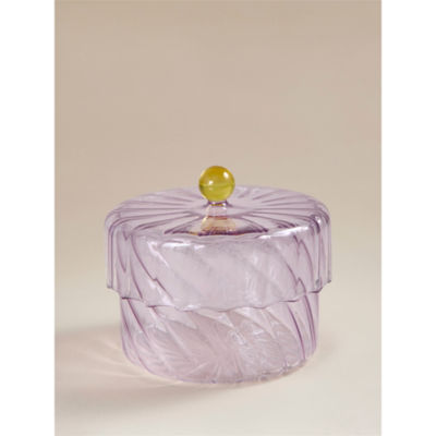 Lilac Small Glass Lidded Jar thumbnail 2