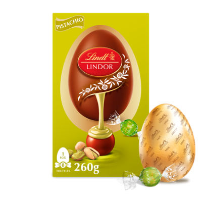 Milk Chocolate Egg with Lindor Pistachio Truffles 260g thumbnail 3