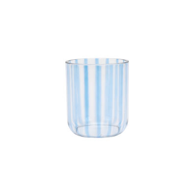 Outdoor Picnic Plastic Striped Blue Short Drinks Tumbler