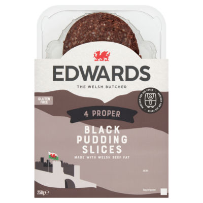 The Welsh Butcher 4 Proper Black Pudding Slices 250g
