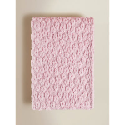Pink Floral Textured Super Soft Throw 120x150 thumbnail 2