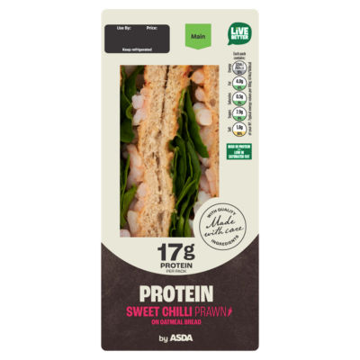 Protein Sweet Chilli Prawn on Oatmeal Bread