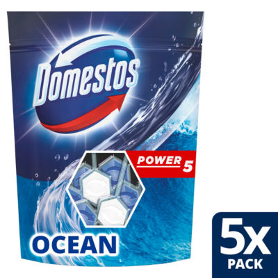 Domestos Power 5 Ocean Toilet Rim Block 5pc