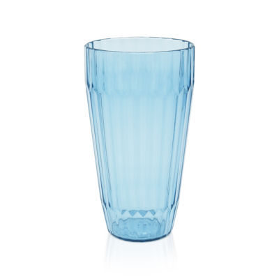 Outdoor Picnic Plastic Ribbed Blue Hiball Tumbler
