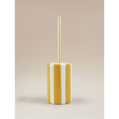 Yellow & White Striped Toilet Brush thumbnail 2
