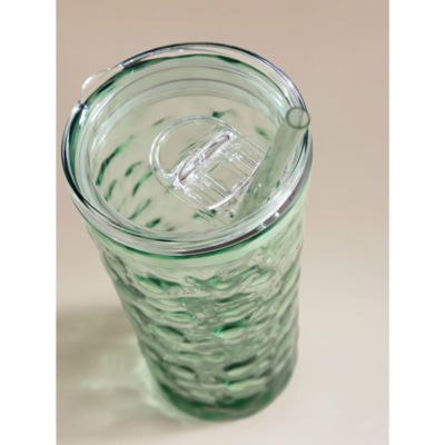 Outdoor Green 22oz Plastic Tumbler with Straw thumbnail 3