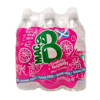 Sugar Free Cranberry & Raspberry Fruit Flavoured Still Scottish Spring Water 6 x 500ml thumbnail 2