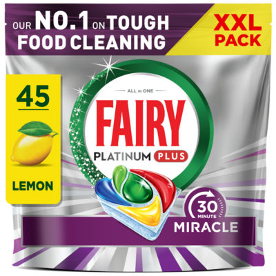 Fairy Platinum Plus 30 Minute Miracle Lemon 45 Dishwasher Tablets 741g