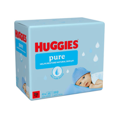 Huggies Pure Plastic Free Baby wipes - 4 packs of 48 wipes thumbnail 3