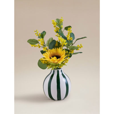 Green Artificial Sunflower In Ceramic Pot thumbnail 2