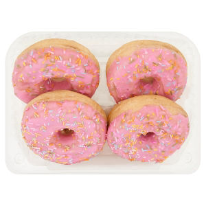 4 Pink Ring Donuts