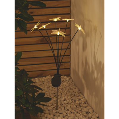 Clear Dragonfly Solar Stake Light