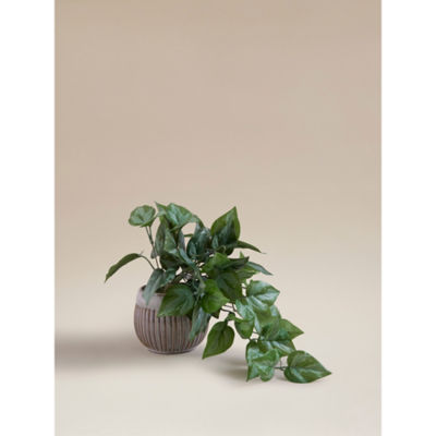 Green Artificial Trailing Leaf In Ceramic Pot thumbnail 2