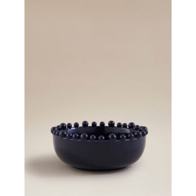 Blue Ceramic Beaded Bowl