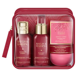 Midnight Cherry Luxury Travel Wash Bag Gift Set