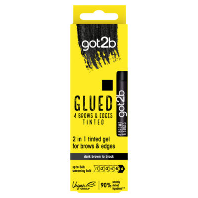 got2b Glued 4 Brows & Edges Tinted Dark Brown to Black 16ml