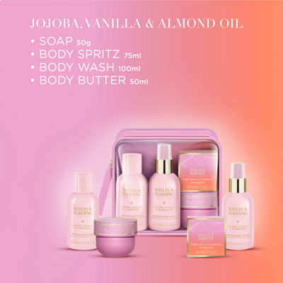Jojoba, Vanilla & Almond Oil Luxury Travel Wash Bag Gift Set thumbnail 4