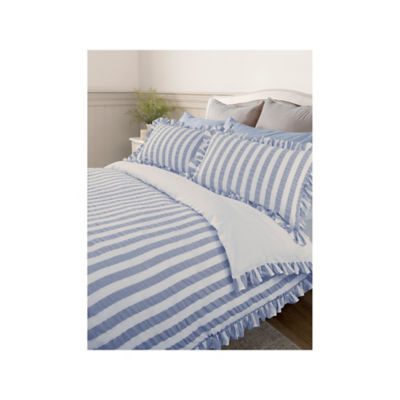 Stacey Solomon Seersucker Stripe Cotton Duvet Set thumbnail 2