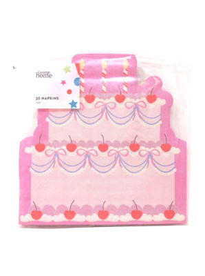 Pink Cake Birthday Napkins 20pk