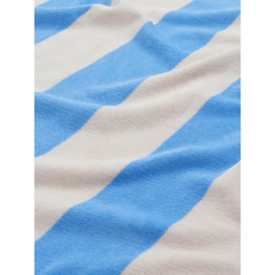 Striped Blue Cotton Regular Beach Towel (79x152cm) thumbnail 3
