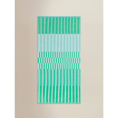 Blue & Green Broken Stripe Cotton Beach Towel
