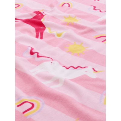 Pink Unicorn Printed Cotton Beach Towel thumbnail 3