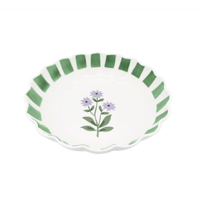 Outdoor Picnic Plastic Scalloped Floral Bowl