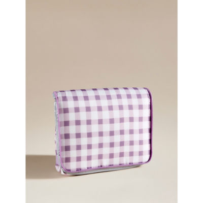 Lilac Gingham Print Collapsible Cool Bag 15L thumbnail 4