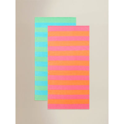 Striped Print Cotton Beach Towels - Set of 2 thumbnail 2