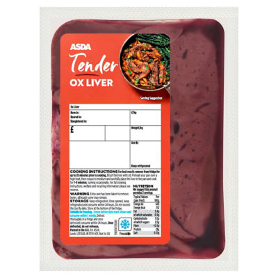 Tender Ox Liver (Typically 0.45kg)
