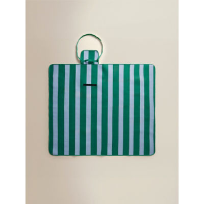 Blue & Green Striped Picnic Rug thumbnail 3