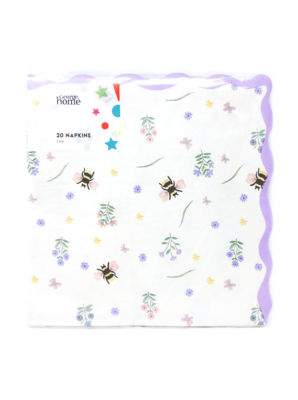 Floral Bee Napkins 20pk