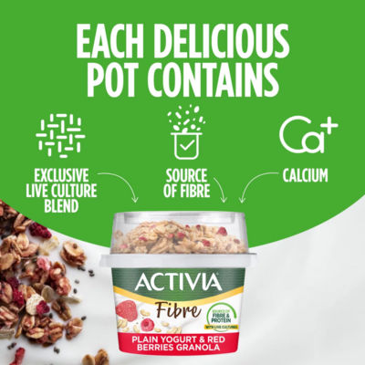 Raspberry Chia Muesli Low Fat Gut Health Yoghurt Breakfast Pot 165g thumbnail 4