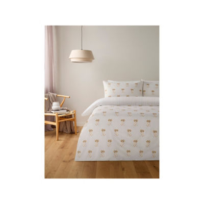 Beige & White Cockapoo Reversible Duvet Set King