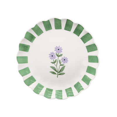 Outdoor Picnic Plastic Scalloped Floral Side Plate