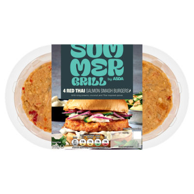 4 Red Thai Salmon Smash Burgers 340g thumbnail 2