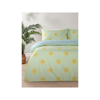 Green Sun Icon Reversible Duvet Set King