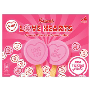 Love Hearts Creamy Cherry Ice Cream Lollies 116g 4 x 29g (116g)