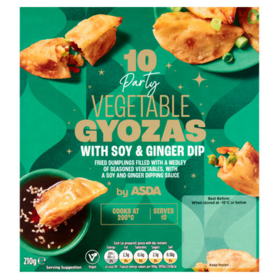 10 Party Vegetable Gyozas with Soy & Ginger Dip 210g