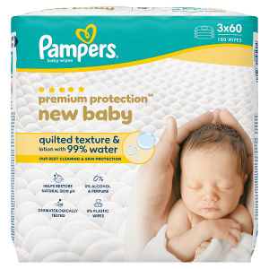 Premium Protection New Baby Wipes Plastic Free, 180 Baby Wet Wipes thumbnail 2