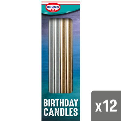 Dr Oetker 12 Metallic Birthday Candles