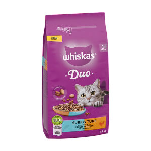WHISKAS 1+ DUO Surf & Turf Dry Cat Food 1.9kg thumbnail 2