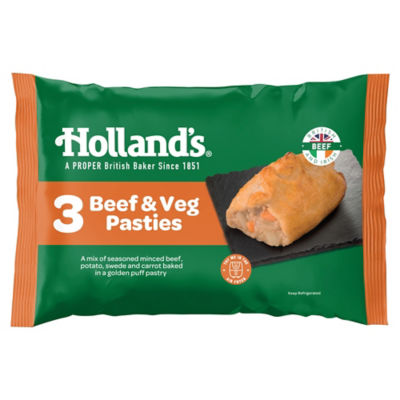 3 Beef & Veg Pasties
