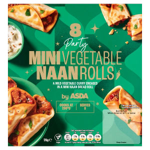 8 Party Mini Vegetable Naan Rolls 176g